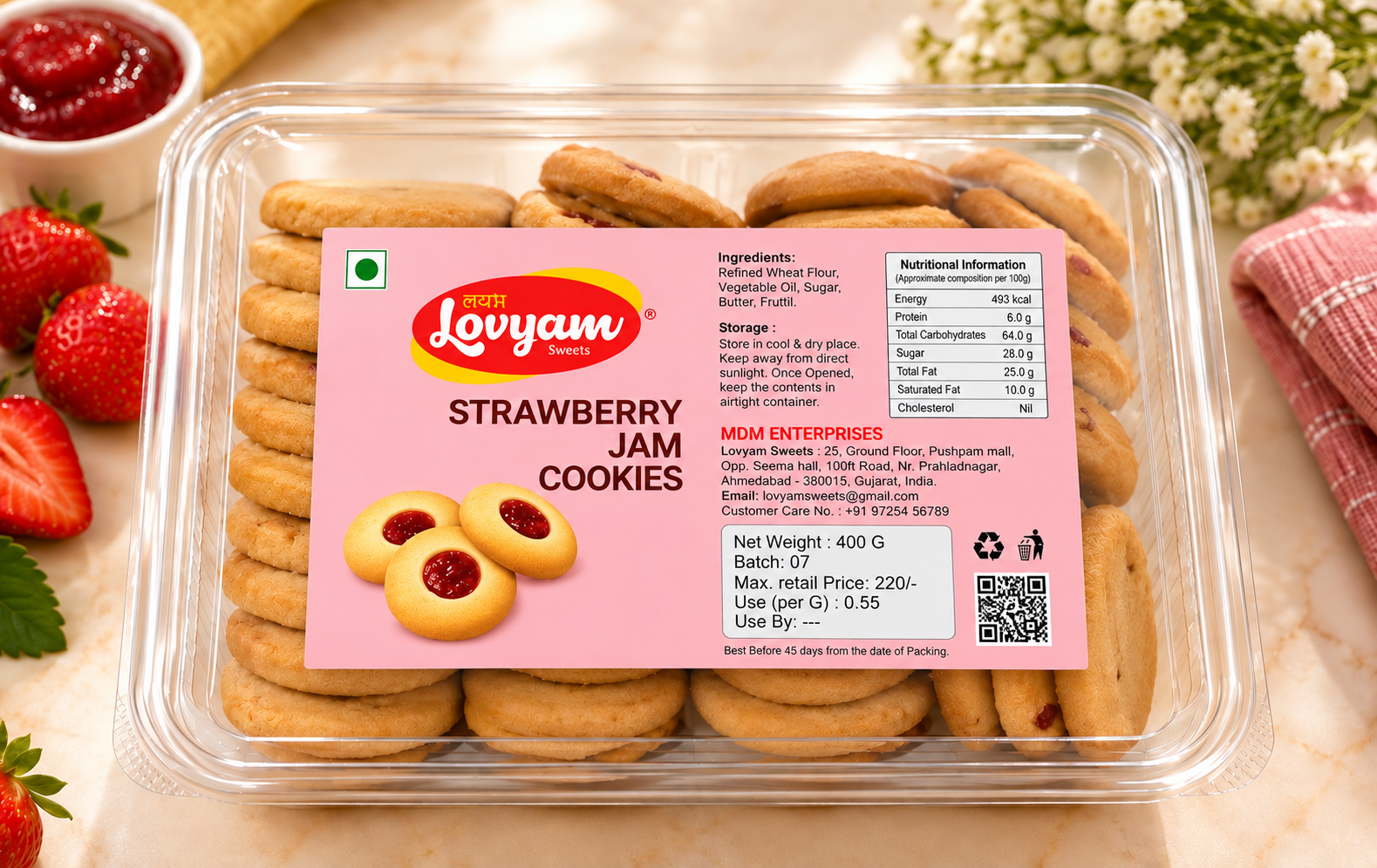 Strawberry Jam Cookies