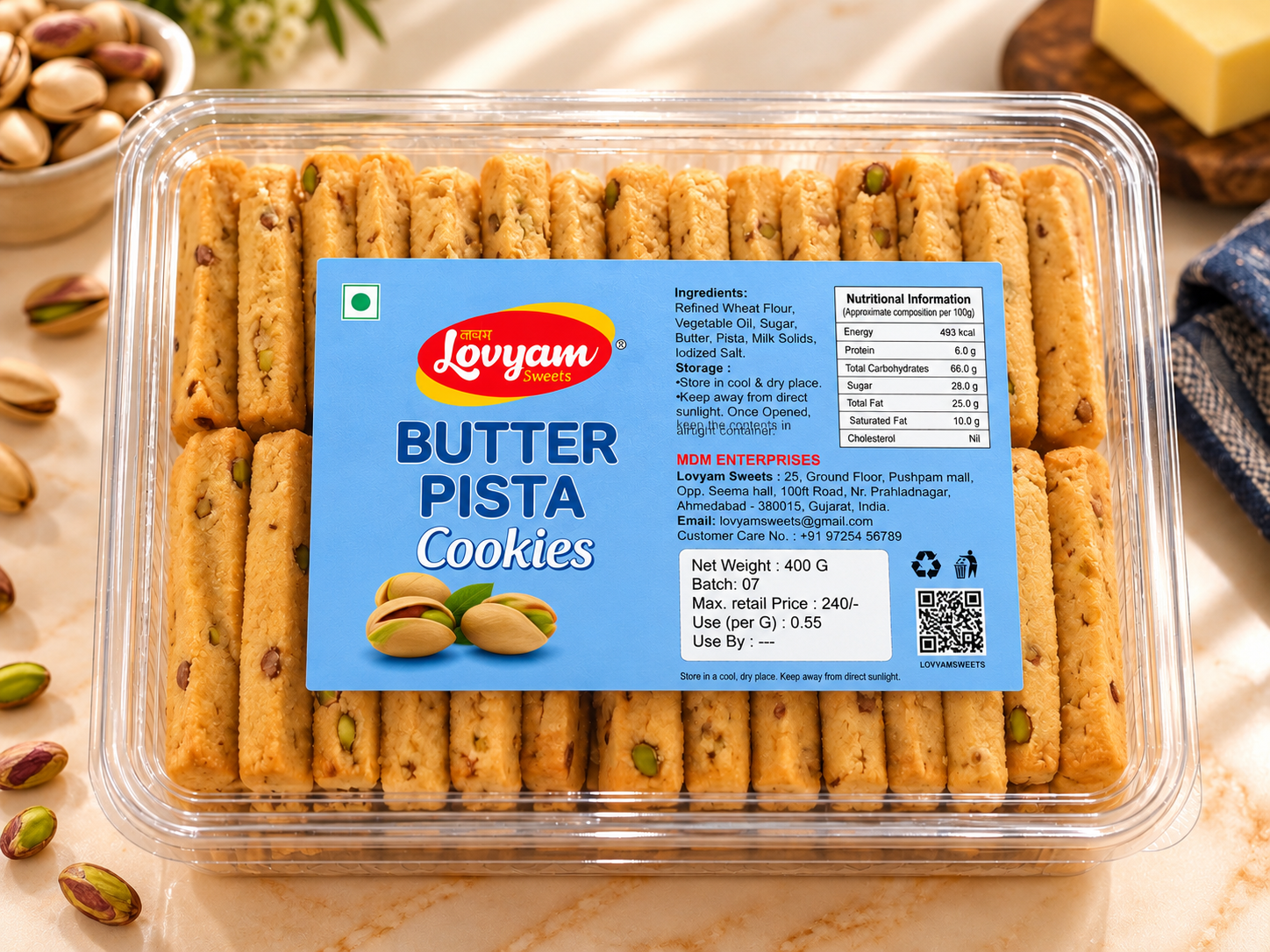 Butter Pista Cookies
