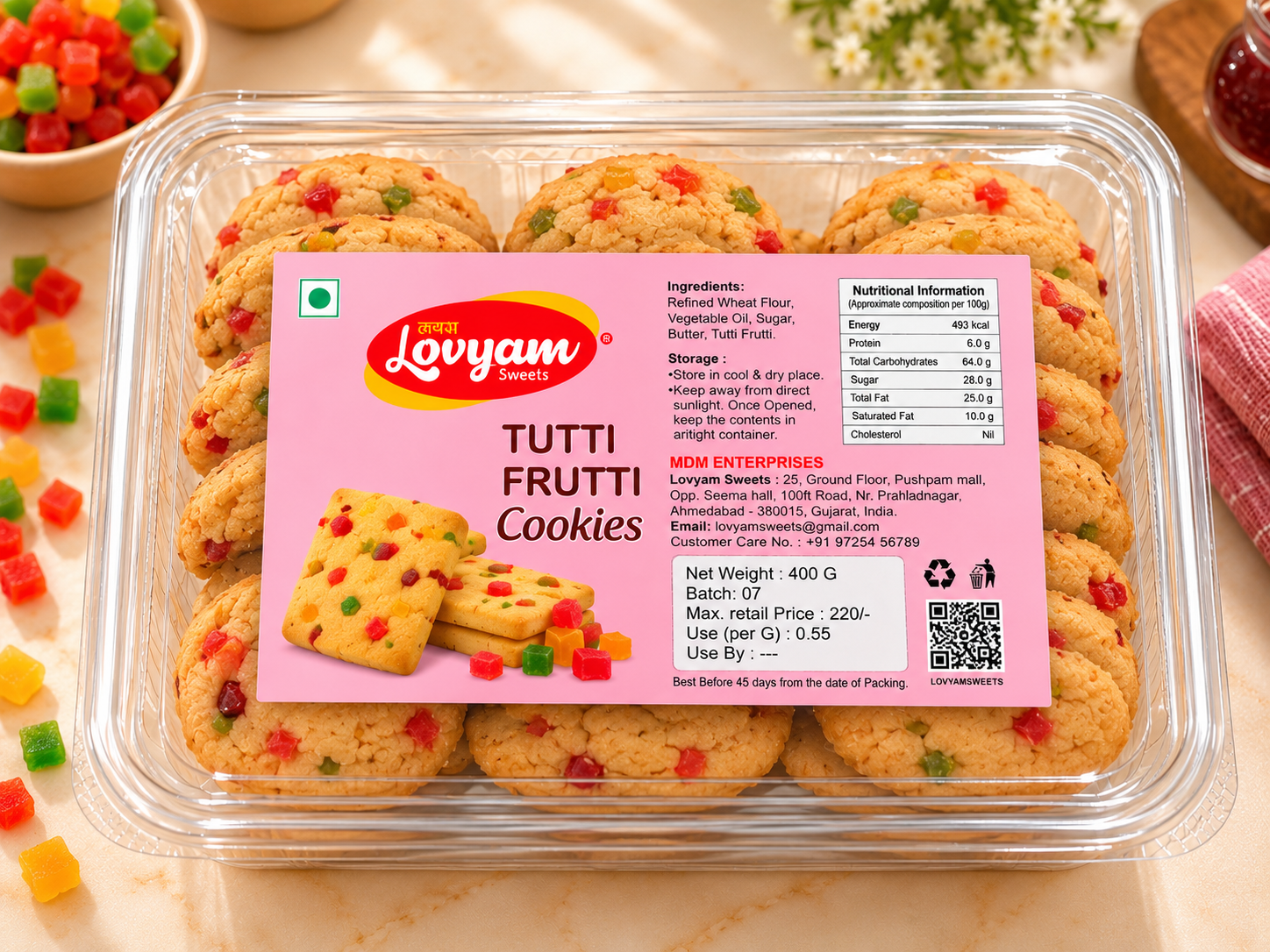 Tutti Frutti Cookies