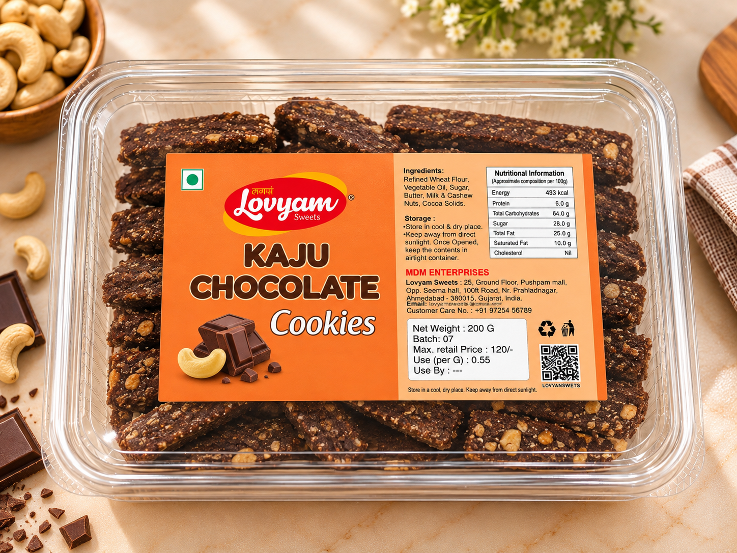 Kaju Chocolate Cookies