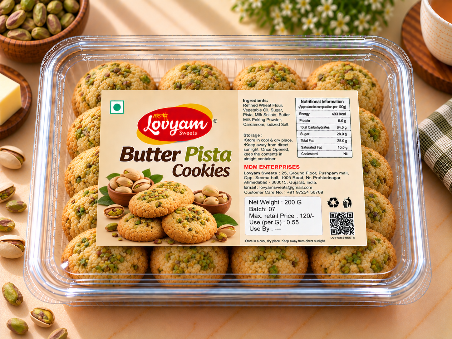 Butter Pista Cookies